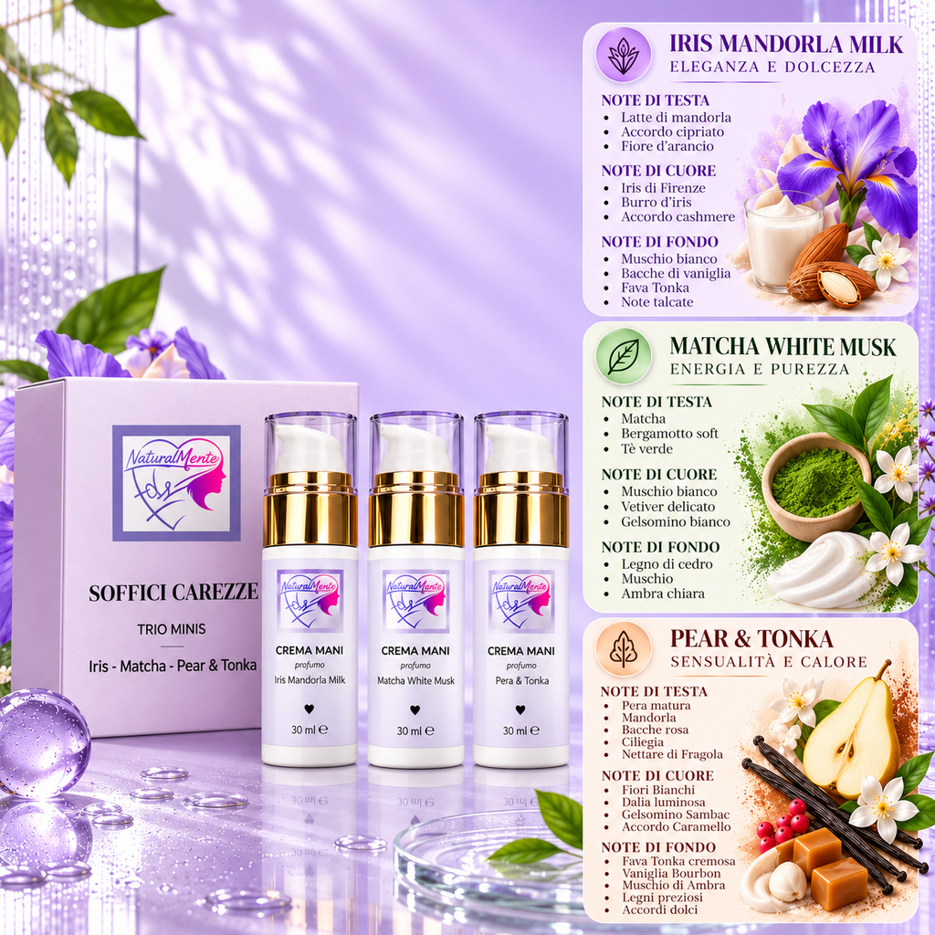 SOFFICI CAREZZE Professionali – TRIO MINIS NaturalMente Fely® | 3 Creme Mani da 30 ml