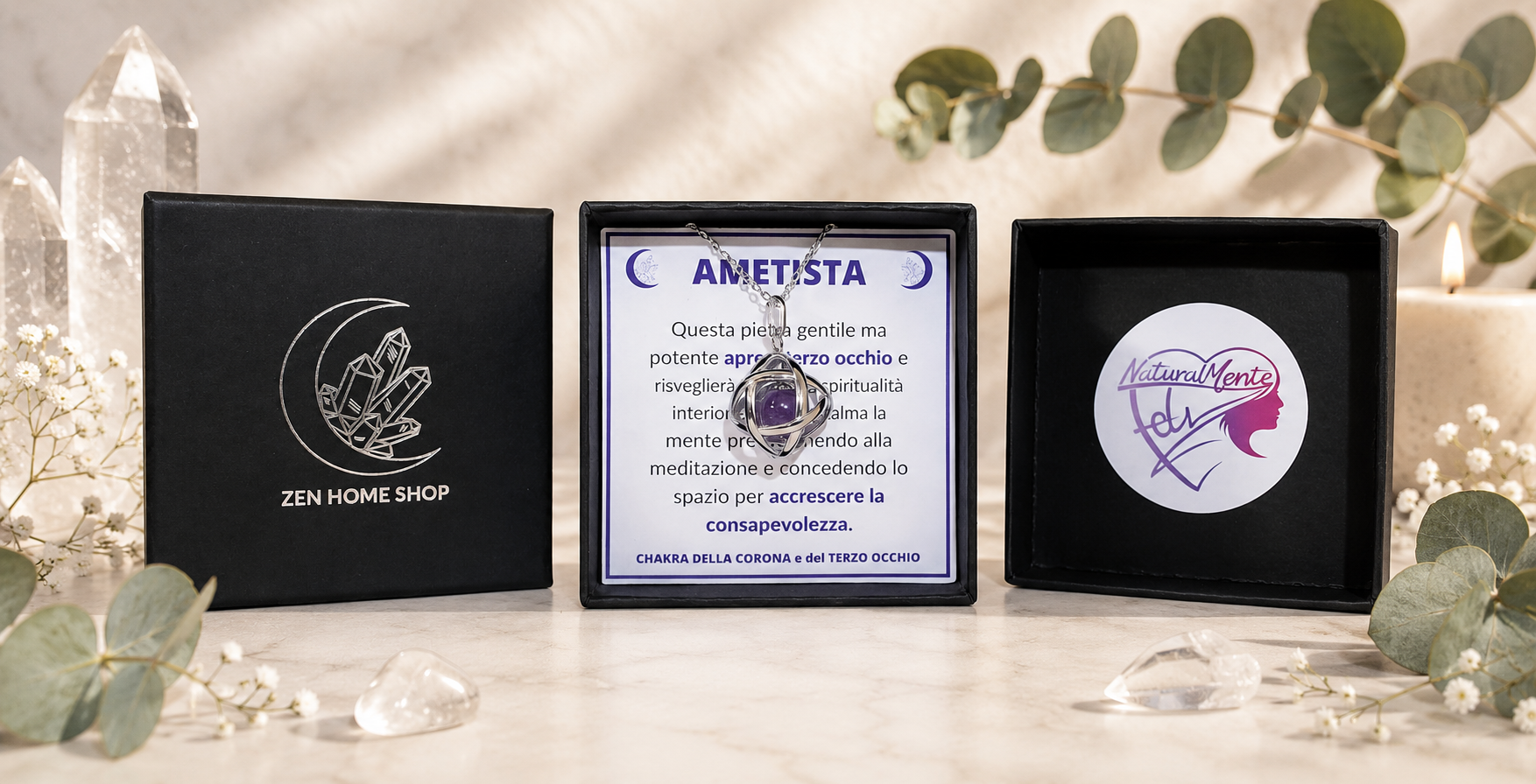 Ametista – Collana con Pietra Naturale