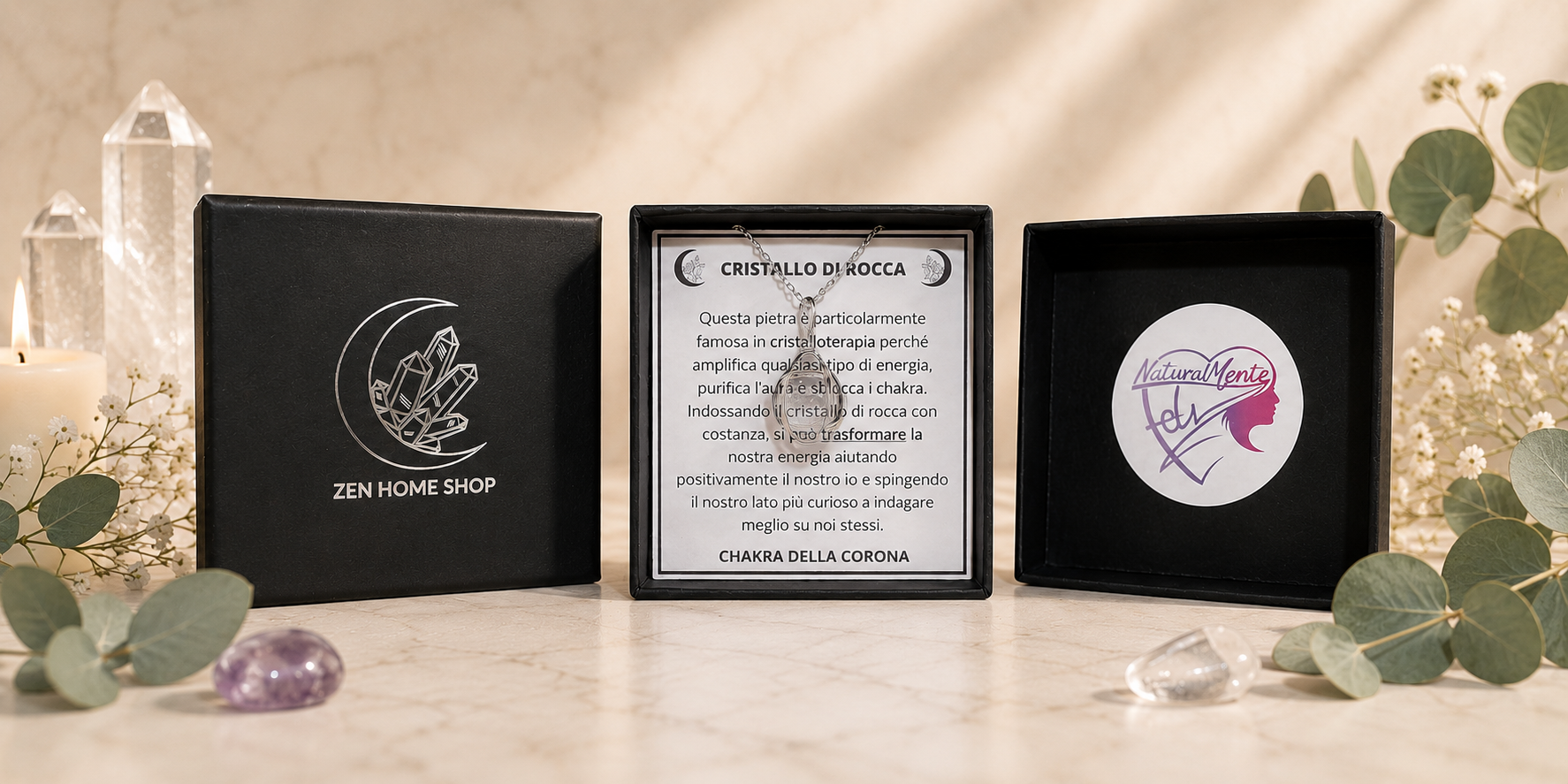 Cristallo di Rocca – Collana con Pietra Naturale