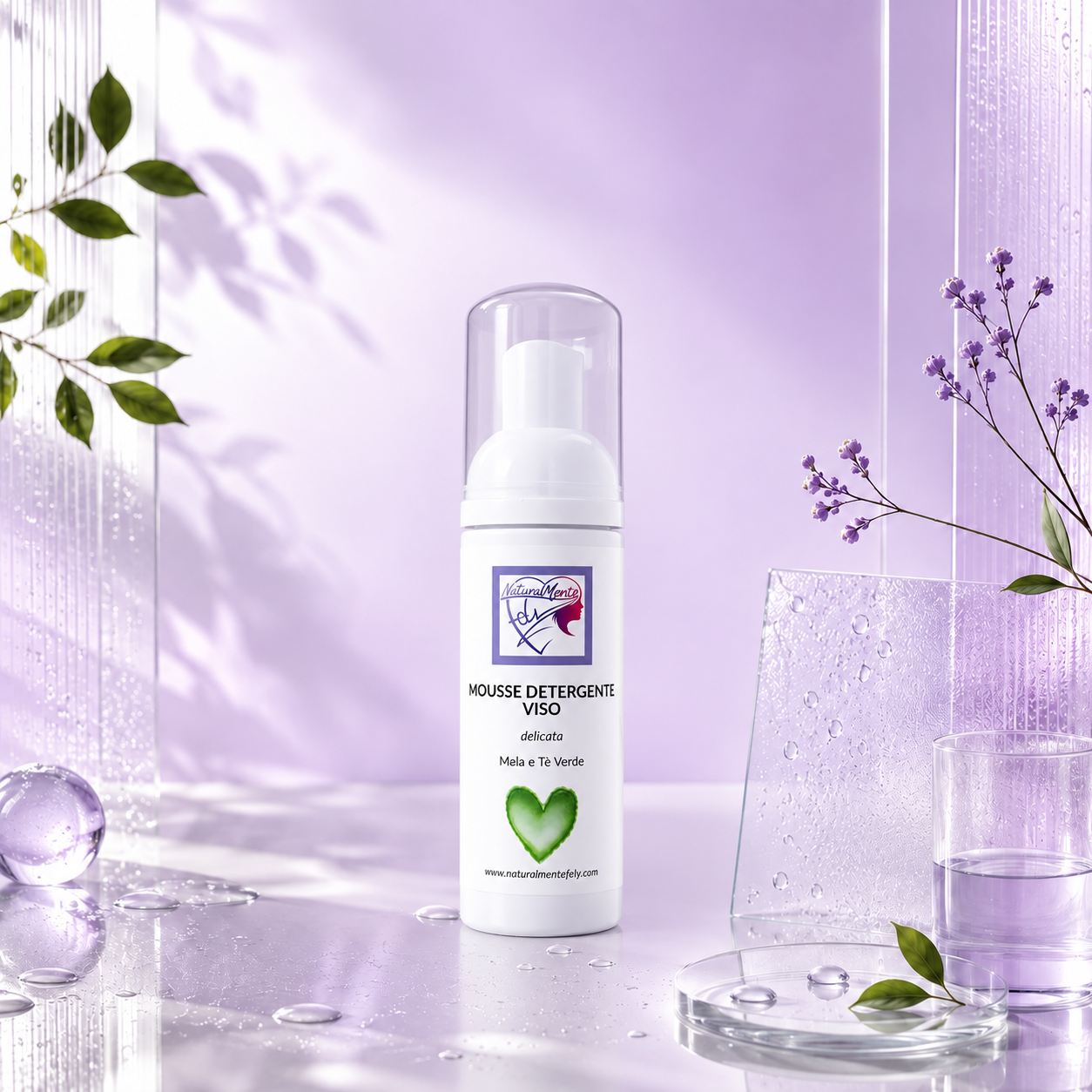 Mousse Detergente viso Mela e tè verde