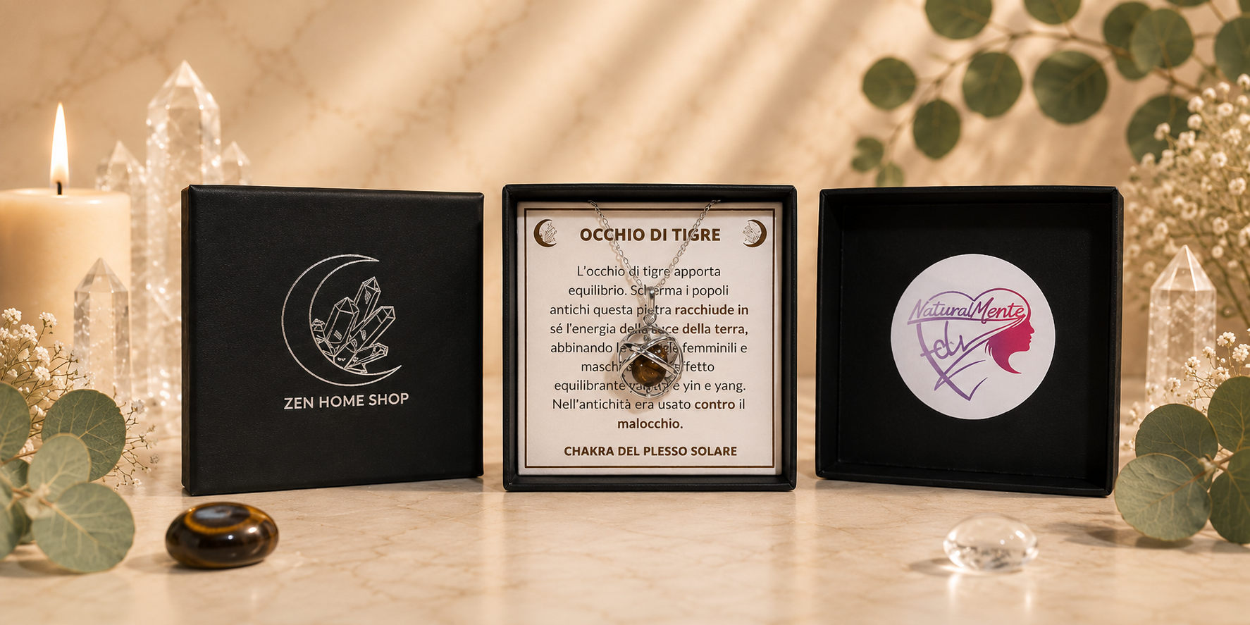 Collana con Occhio di Tigre – Pietra Naturale della Forza e della Protezione