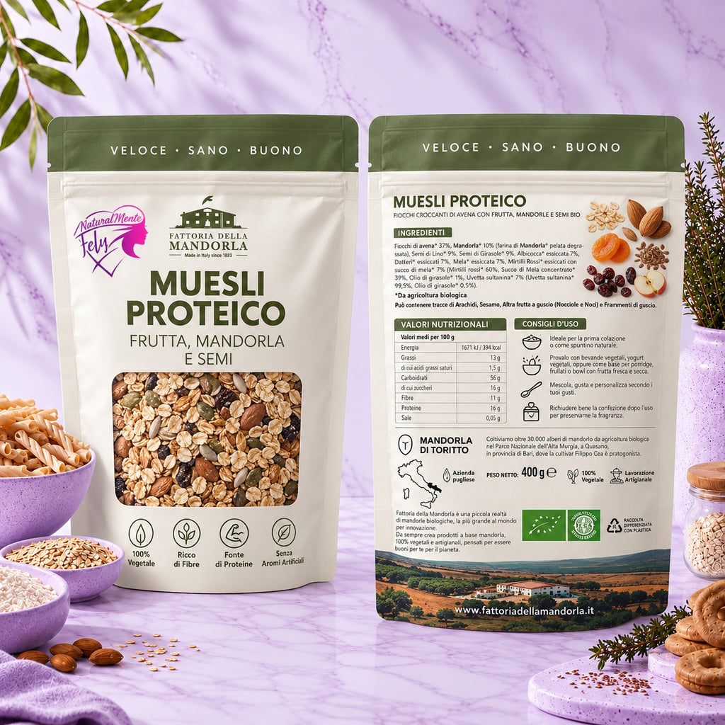 Muesli Proteico BIO con Frutta, Mandorle e Semi – NaturalMente Fely®