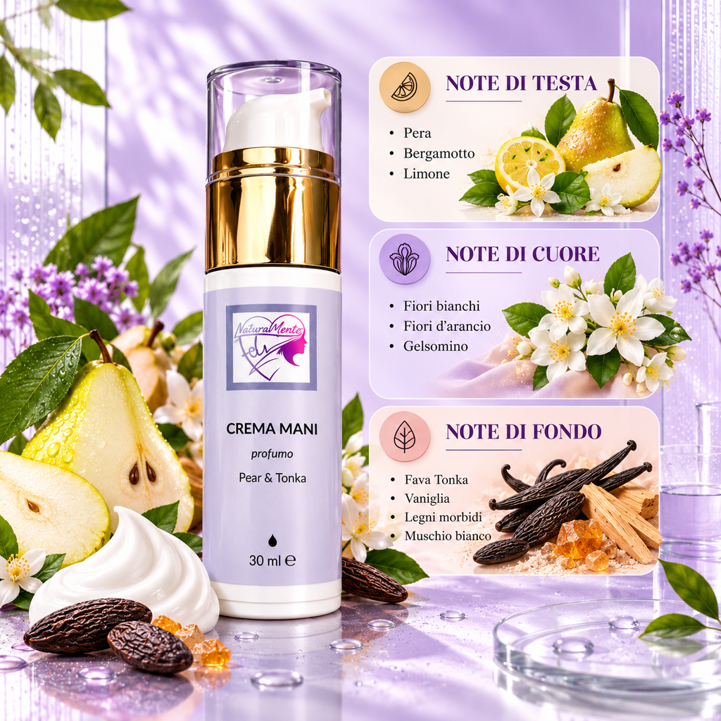 Crema Mani Professionale Pear &amp; Tonka – NaturalMente Fely®