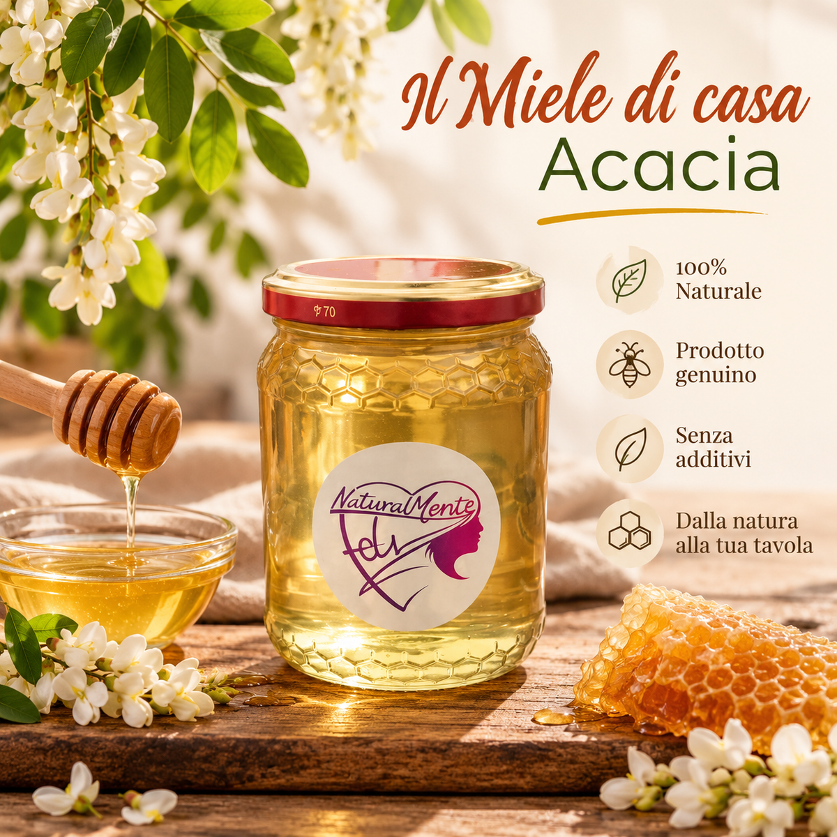 Miele di Acacia Naturale – NaturalMente Fely®
