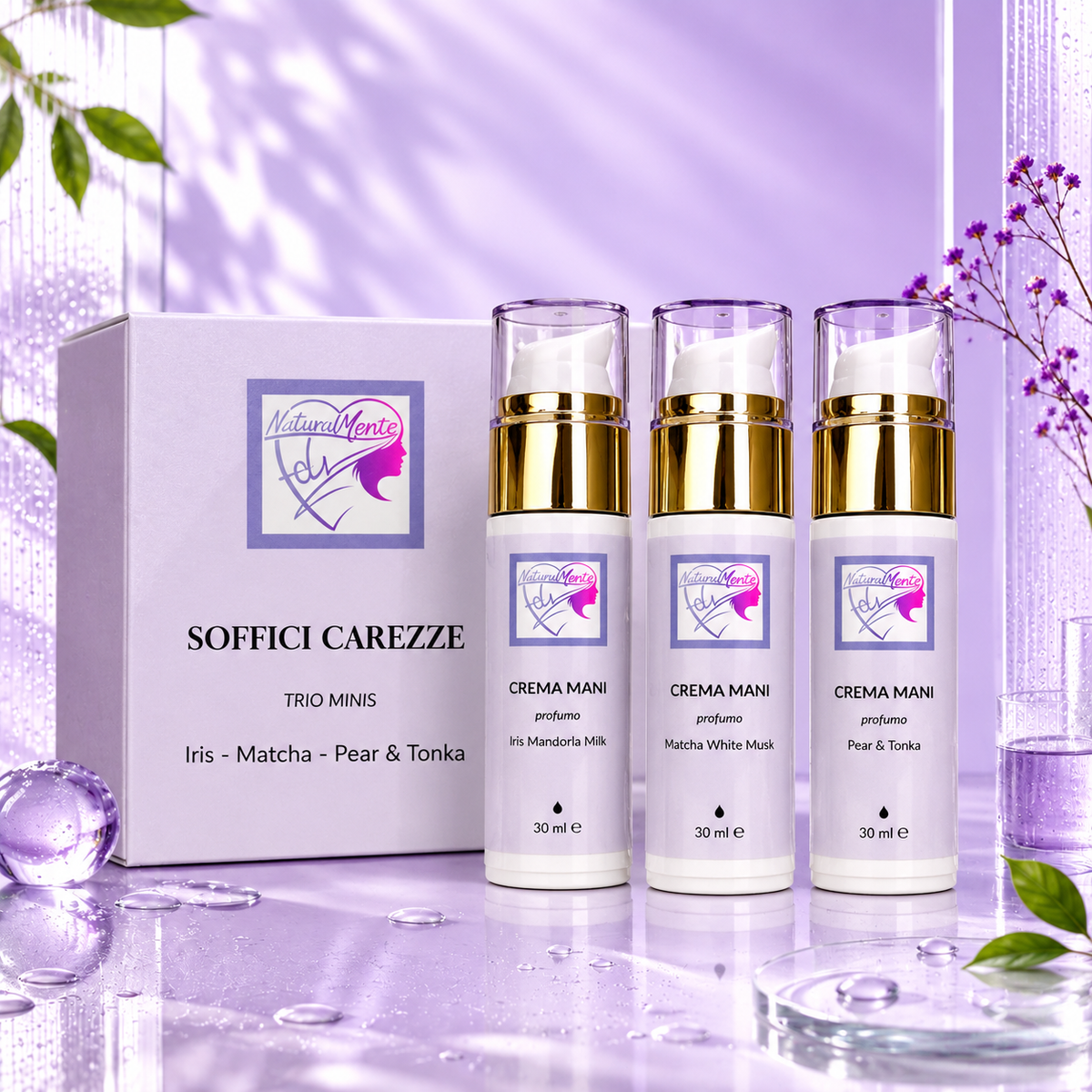 SOFFICI CAREZZE Professionali – TRIO MINIS NaturalMente Fely® | 3 Creme Mani da 30 ml
